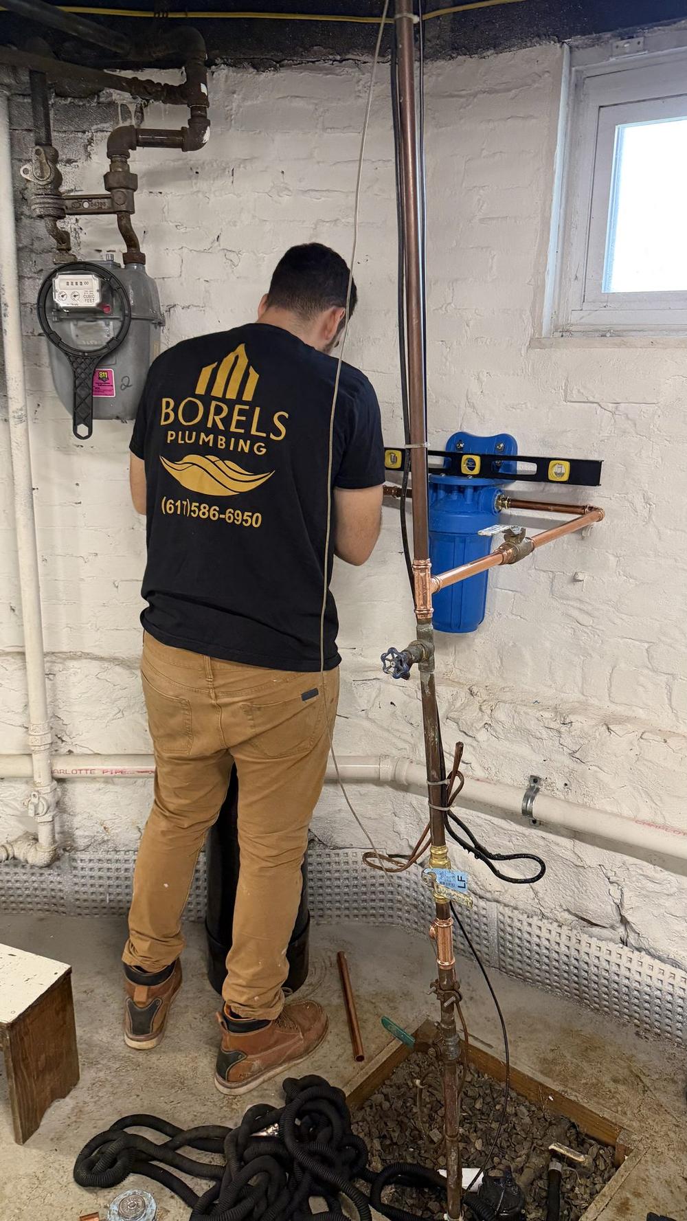 Whole-house water filter installation